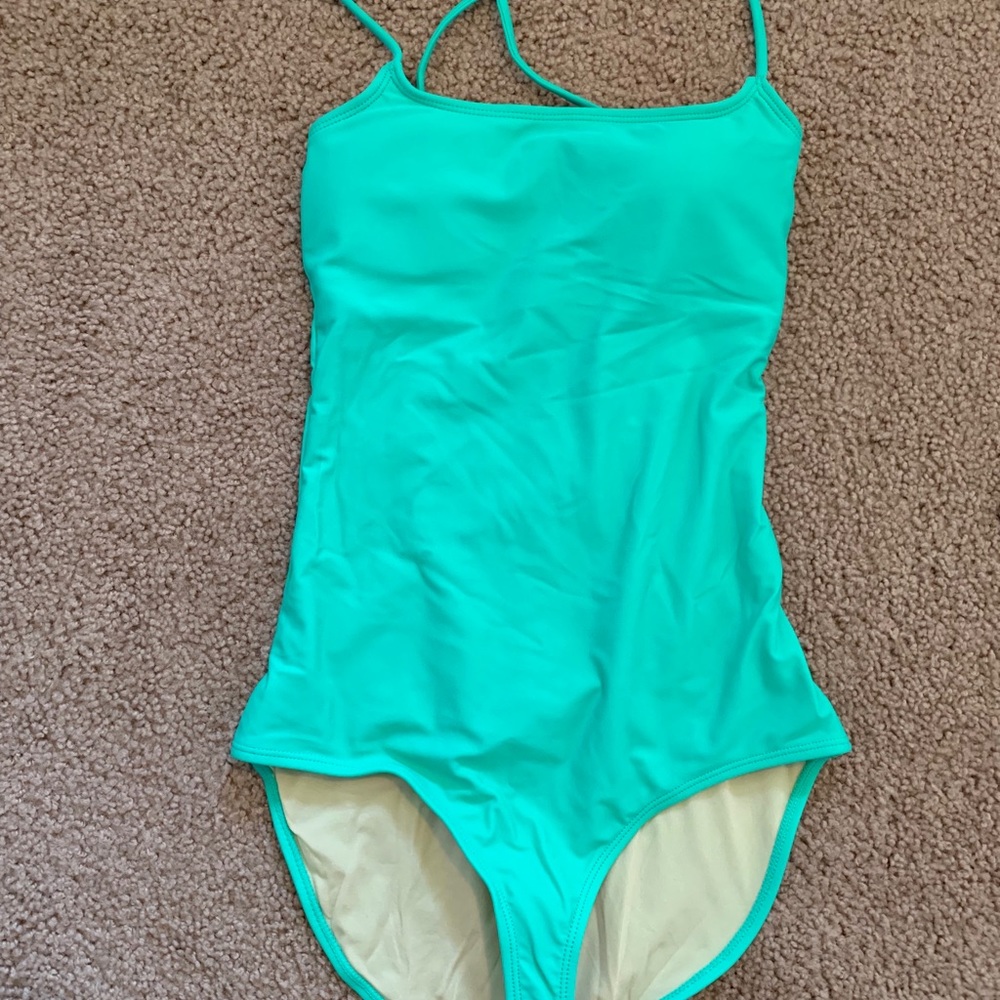Fabletics Sea Green Lace Up One Piece